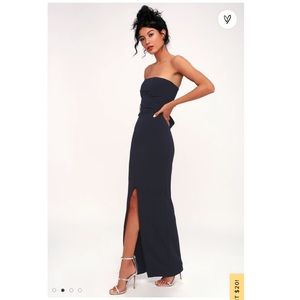 Lulu’s Own the Night Strapless Maxi Dress